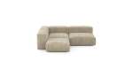Three Module Corner Sofa - Cord Velours - Sand - 241CM X 199CM