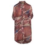 Abstract Tunic Shirt - Burgundy L