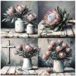 Tear Resistant Deco Print Protea And Enamel