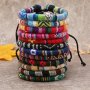 12PCS Hot Selling Cotton Bohemian Color Hand Rope Unisex Bracelet