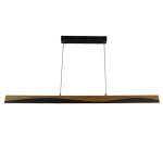 Woodline Black And Wood Linear LED Pendant Light - Style 3