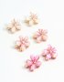 Goldair Gold Pink Diamante MINI Flower Claw Clips 6-PACK