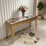 Luxury Stainless Steel Marble Entrance Table