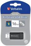 Verbatim Pinstripe Store N Go USB 2.0 Flash Drive - 16GB