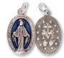 2CM Miraculous Medal With Blue Inlay - Imported From Italy