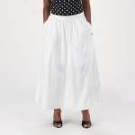 Amber White Adjustable Hem Midi Skirt - White 18