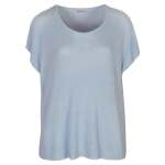 Ribbed Lurex Boxy Top - Powder Blue Free