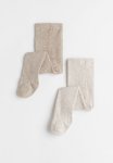2-PACK Tights - Beige Marl