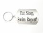 Eat Sleep Swim Repeat Double Sided Laser Engraved Key Ring - Bag Tag