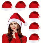 6PCS Christmas Santa Hats - Perfect For Adults At Christmas & New Year Parties