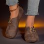 Women's Soft Sole Round Toe Buckle Decoration Solid Color Casual Single Shoes