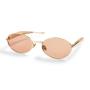 Goldair Gold Oval Brown Tint Sunglasses