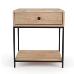 Leah Side Pedestal With Drawer - Pine In Chestnut Finish