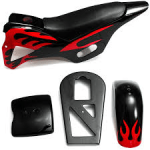 Dirt Bike Fairing Kit - Red Black - Liya