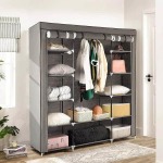 12 Compartment Fabric Wardrobe Organizer - Grey