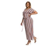 Donnay Plus Size Wide Leg Jumpsuit Stripe - Multicolour