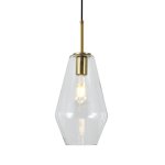 Vetra Clear Glass Gold Pendant Light