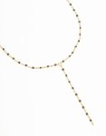 Waterproof Gold Plated Stainless Steel Black Bead Y-necklace