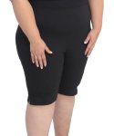Ladies Plain Bengaline Shorts - 54 Black