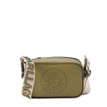 K circle Perforated Crossbody Bag -cedar