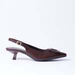 Kitten Heel Stiletto Mule - 7 Brown