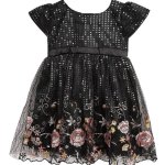 Kids Black Floral Formal Dress