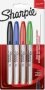 Sharpie Permanent Markers - Fine Assorted Card Of 4