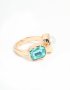 Goldair Gold Pearl & Blue Gem Statement Ring - M/l