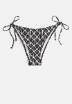 Tie Tanga Bikini Bottoms - Black Patterned