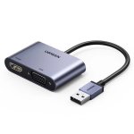 Ugreen USB 3.0 M To HDMI + Vga F Adapter Grey