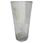 Glass Cylindrical Conical Vase Transparnet 25CM