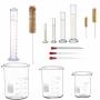 Thick Glass Graduated Measuring Cylinder Set 5ML 10ML 50ML 100ML Glass 1000ML Glass Graduated Cylinder Glass Measuring Low Form Beaker Set 50ML 100ML