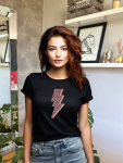 Lightening Leopard Fitted Tee - Black - Medium