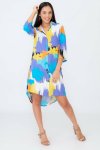 Solaris Printed Button Down Maxi Shirt Dress
