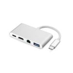 Silver L72 Type C To USB RJ45 HDMI & Type C F 4 In 1 Adapter