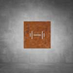 Gym fitness Sign - Rust - Powder Coated Aluminum