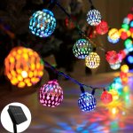 1PC Moroccan Ball Solar String Lights Multicolor Outdoorstring Lights For Wedding Party Birthday Christmas Homeroom Bedroom Deco