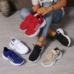 Women's Casual Fashion Sneakers Breathable Mesh Comfort Platform Tennis Shoes With Leopard Detail Low Top Lace-up Athletic Runni
