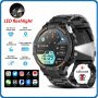 Toxiya Outdoor Military Rugged SmartWatch Men Gps Sports Fitness Waterproof Watch Bluetooth Call With LED Lights - Black Steel Belts And Belts