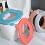 1PC Eva Toilet Seat Covers Universal Fit Waterproof Thickened Cushion Home Bathroom Accessory With Flip Lid Handle Easy Installa
