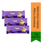 Crispy Wafers Chocolate Multipack 225G 3 X 75G Pack - Delicate Crunchy Multi-layered Cocoa Cream Wafers Delicious Ice Cream Garn