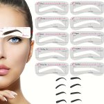 10PCS Precisely Position Eyebrow Stencils Attach Tightly Professional Portable Eyebrow Shaping Stencils