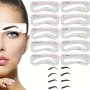 10Pcs Precisely Position Eyebrow Stencils Attach Tightly Professional Portable Eyebrow Shaping Stencils