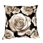 Brown Roses On Black Luxury Scatter