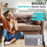 Portable Radio Am Fm Sw Transistor Radio With Loud Speaker Headphone Jack USB Powered Operated Radio For Indoor Outdoor And Emer