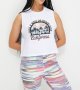 Women's Printed Boxy Vest - White