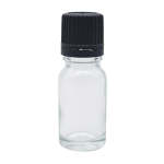 10ML Clear Glass Bottle With Slow Flow Dropper Cap - Black