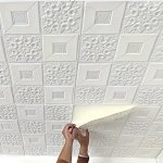 10 Pcs 3D Wall Stickers And Ceiling Decals: Waterproof Foam Wallpaper For Diy Tv Background - Beautiful And Practical Roof Decor
