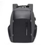 Travel Anti Theft Business Laptop Backpack Bag W/ USB Charging Port - Grey Black