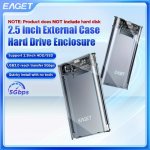 Eaget 6.35CM External Hard Drive Enclosure USB 3.0 To Sata III Hard Disk Case For 6.35 Cm Sata Hdd SSD Max 6TB Support Uasp